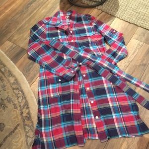 Plaid shirt dress